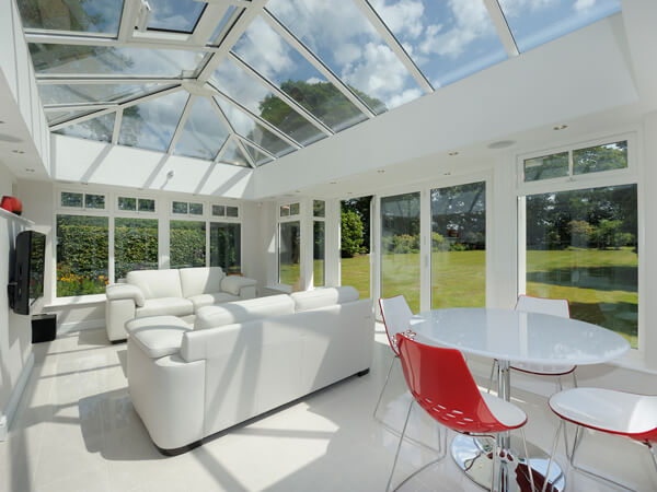 Glass Roof Lantern in Sunroom